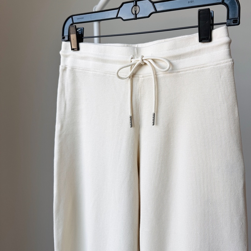 MATE the Label Organic Cotton Waffle Knit Crop Pants in Cream